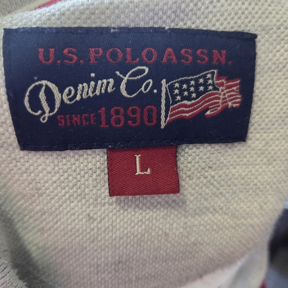 ⭐️.US. Polo Assn. Mens Gray Polo Shirt Size L - Picture 5 of 5